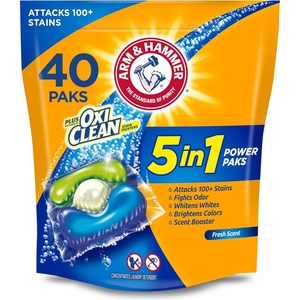 image:imageArm amp Hammer Plus OxiClean 5in1 Laundry Detergent Power Paks 42 Count Packaging may varyFresh Scent