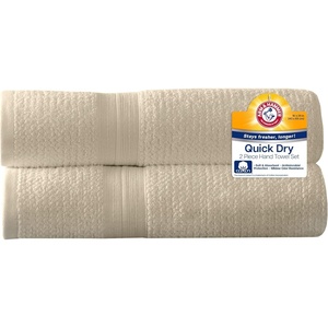 image:imageArm amp Hammer Quick Dry Hand Towels 2 Piece WhiteKhaki