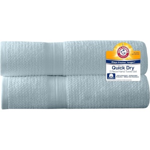 image:imageArm amp Hammer Quick Dry Hand Towels 2 Piece WhiteLight Blue