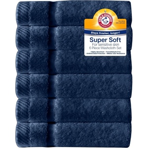 image:imageArm amp Hammer Super Soft Washcloths 6 Piece Dark BlueDark Blue