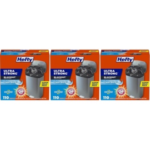 image:imageHefty Ultra Strong 13 Gallon Trash Bags Tall Kitchen Drawstring Closure Odor Control White Lavender Sweet Vanilla 80 Count110 Count Pack of 3