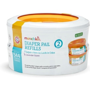 image:imageMunchkin Arm amp Hammer Diaper Pail Refill Rings Holds up to 272 Newborn Diapers 1 Pack1 Count Pack of 2