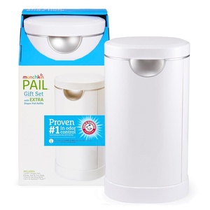 image:imageMunchkin PAIL Diaper Pail Baby Registry Starter Set Powered by Arm amp Hammer Includes 6 Snap Seal and Toss Bags 1 Starter Refill Ring and 1 PUCK Baking Soda Cartridge