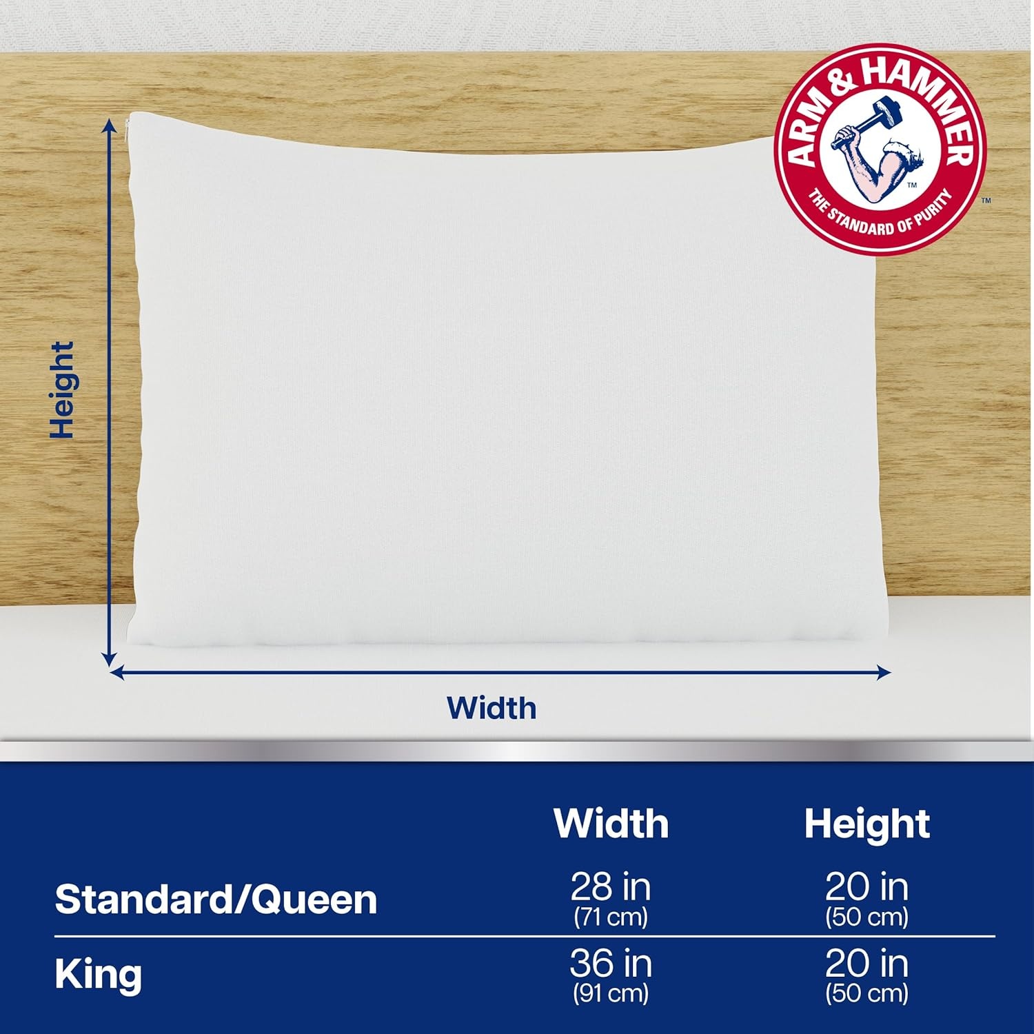 image:imageArm amp Hammer Eco Performance Zippered Pillow Protector with Tencel 2Pack KingStandardQueen