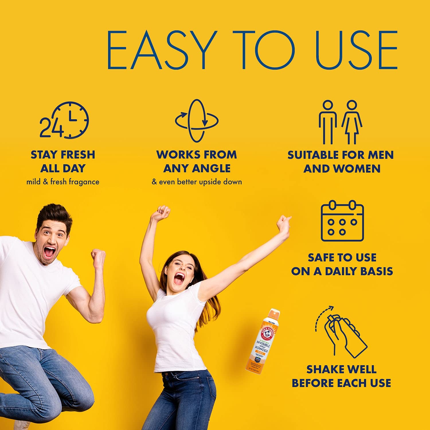 image:imageArm amp Hammer Invisible Body Powder Spray Clear TalcFree Body Odor amp Sweat Control for Men amp Women Spray Body Powder for Women and Men Arm and Hammer Body Spray Powder 7 Oz 1 Pack7 Ounce Pack of 3
