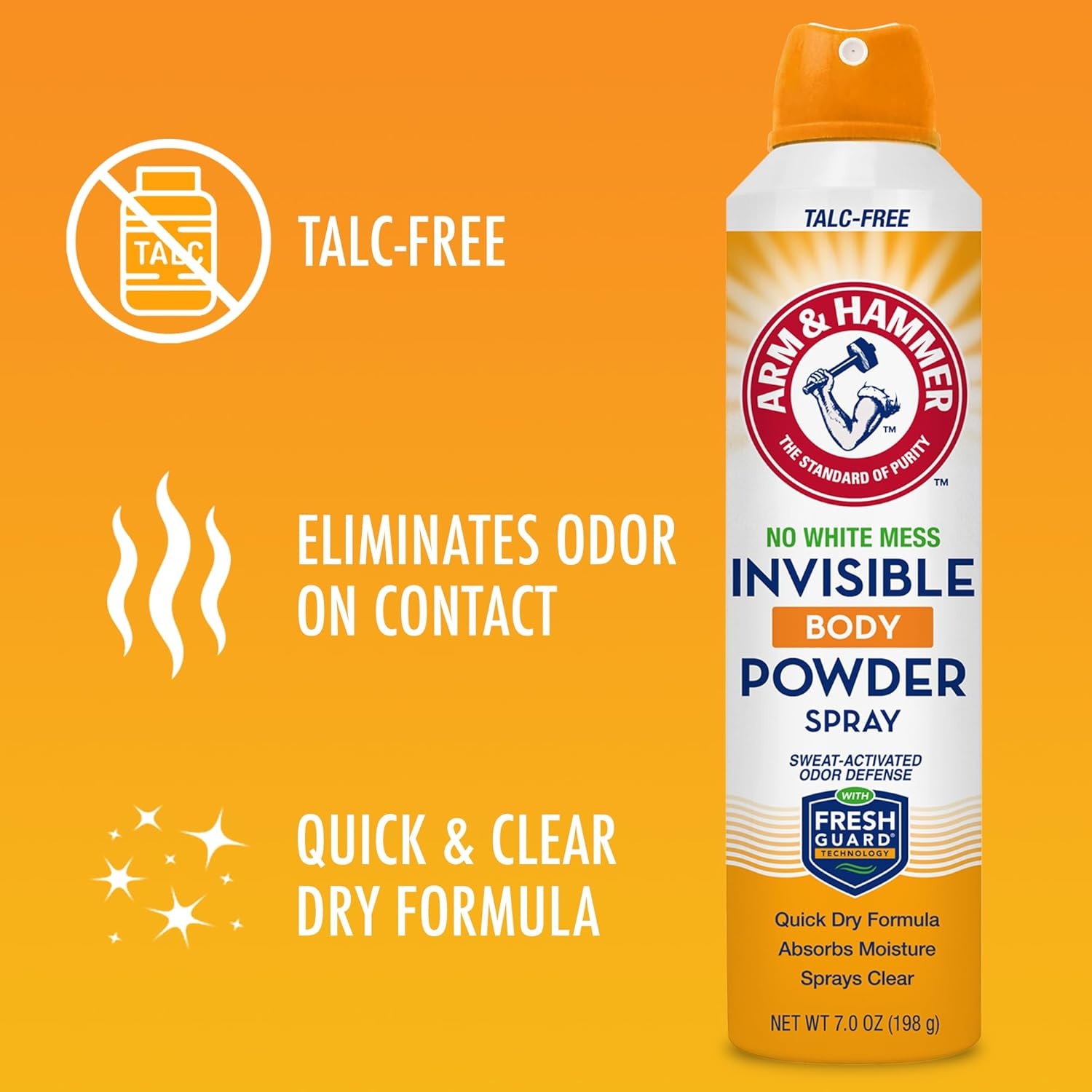 image:imageArm amp Hammer Invisible Body Powder Spray Clear TalcFree Body Odor amp Sweat Control for Men amp Women Spray Body Powder for Women and Men Arm and Hammer Body Spray Powder 7 Oz 1 Pack7 Ounce Pack of 3