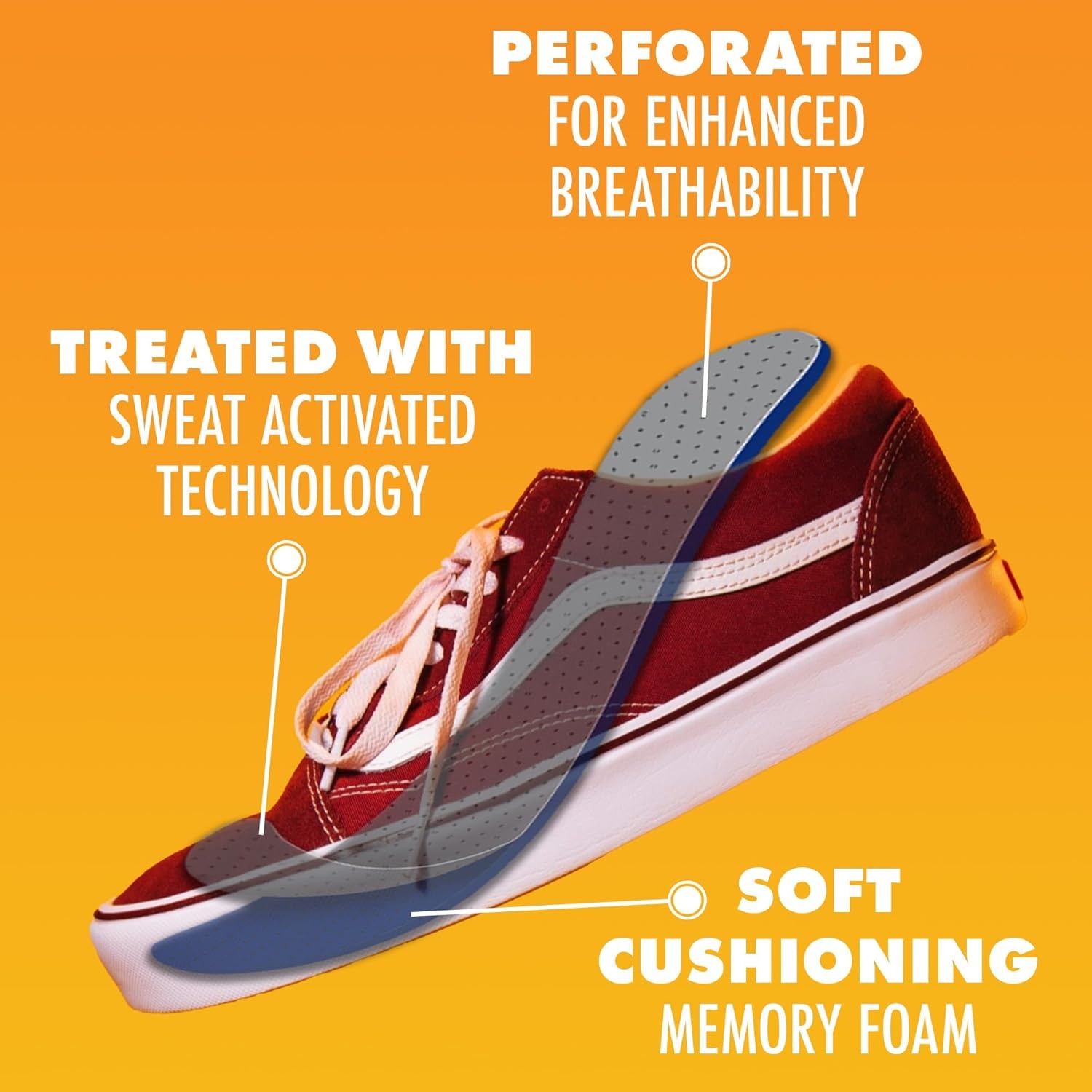 image:imageArm amp Hammer Odor Control Soft Step Insoles Memory Foam Insoles for Men Best Insoles for Standing All Day Foot Insoles Shoe Insoles pack of 61 pair