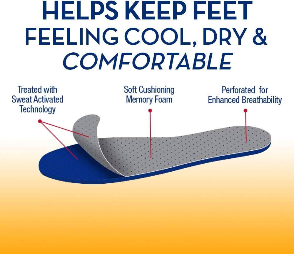 image:imageArm amp Hammer Odor Control Soft Step Insoles Memory Foam Insoles for Men Best Insoles for Standing All Day Foot Insoles Shoe Insoles pack of 66 pair