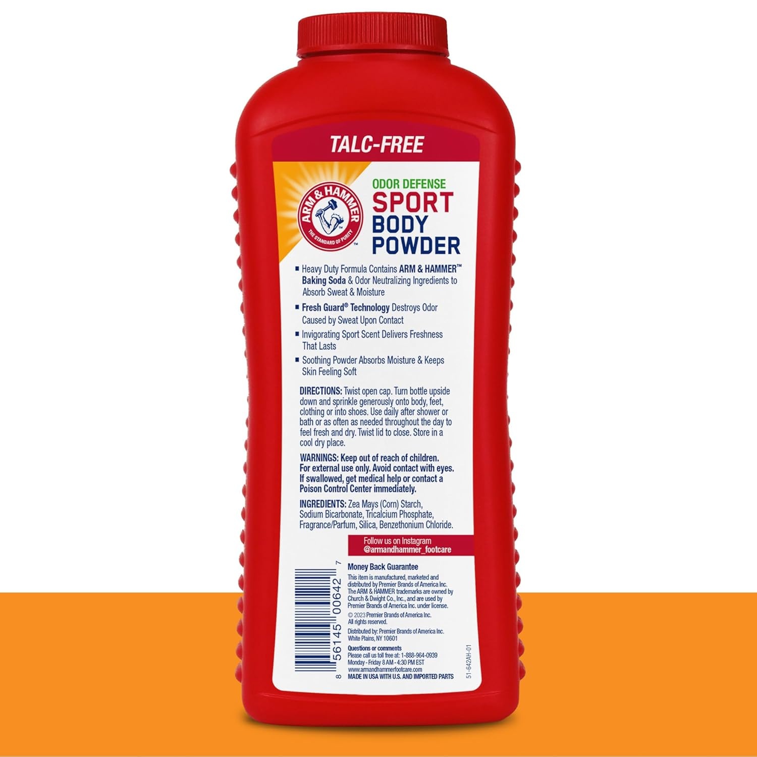 image:imageArm amp Hammer Sport Body Powder Powder for Men and Women Fresh Feeling Talc Free Aluminum Free Odor Defense with Baking Soda12 Ounce Pack of 3