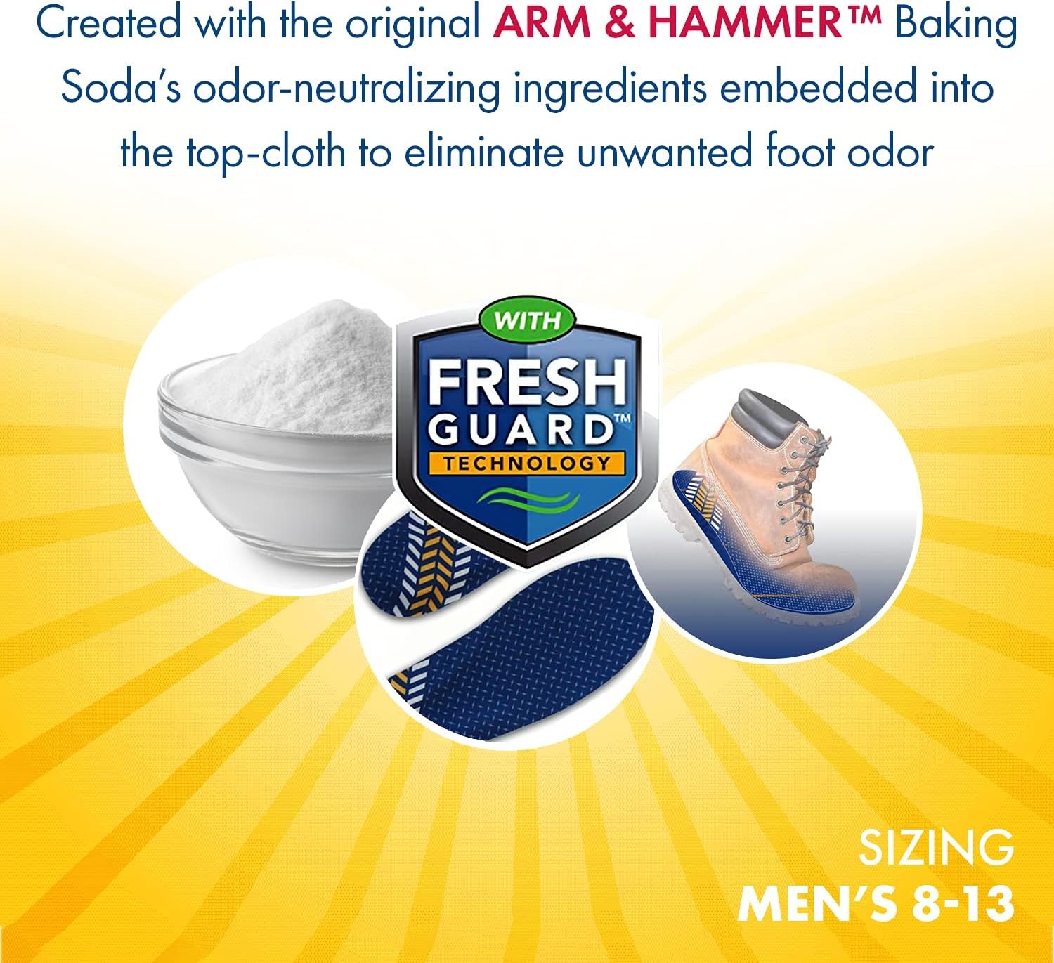 image:imageArm amp Hammer Work Insoles for Men and Women Boot Inserts for Work Boots Boot Insoles for Work Work Boot Insoles for Men and Women Pair of AntiFatigue Arch Support Memory Foam Insoles 3 Pack3
