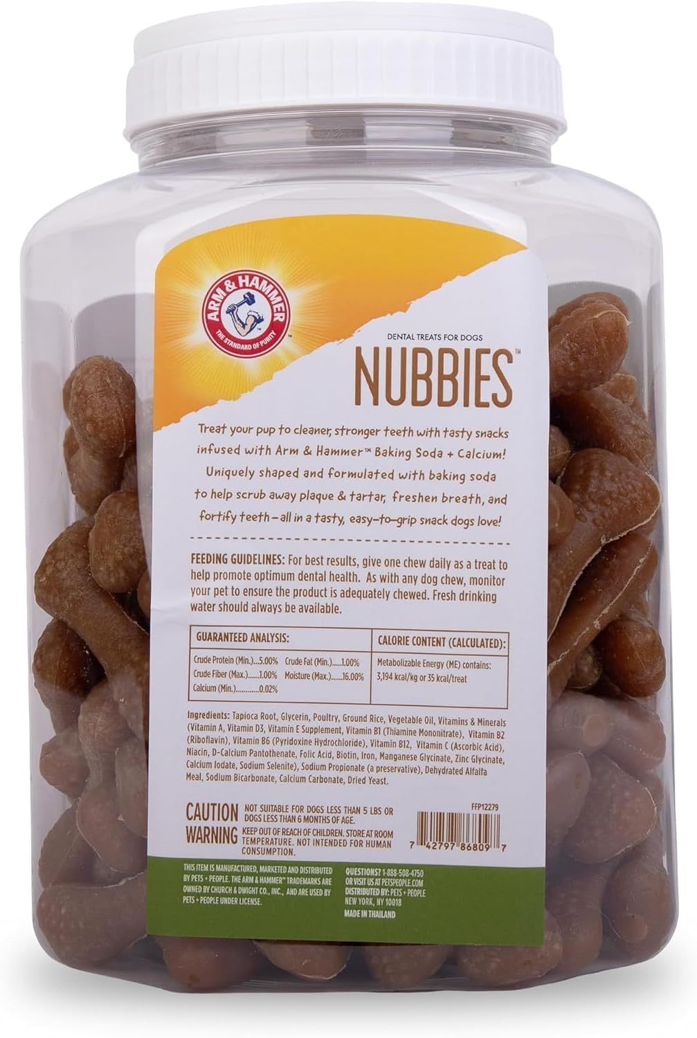 image:imageArm amp Hammer for Pets Nubbies Dental Treats Value Size Baking Soda amp Calcium Dog Dental Chews Helps Scrub Plaque amp Tartar While Chewing Chicken Flavor 139 Count 528 OzChicken