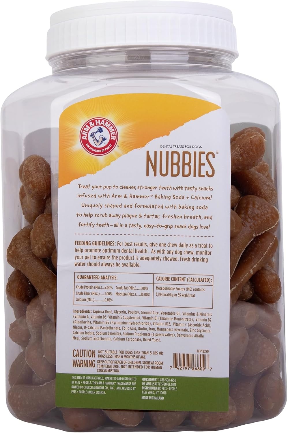 image:imageArm amp Hammer for Pets Nubbies Dental Treats Value Size Baking Soda amp Calcium Dog Dental Chews Helps Scrub Plaque amp Tartar While Chewing Chicken Flavor 139 Count 528 OzChicken