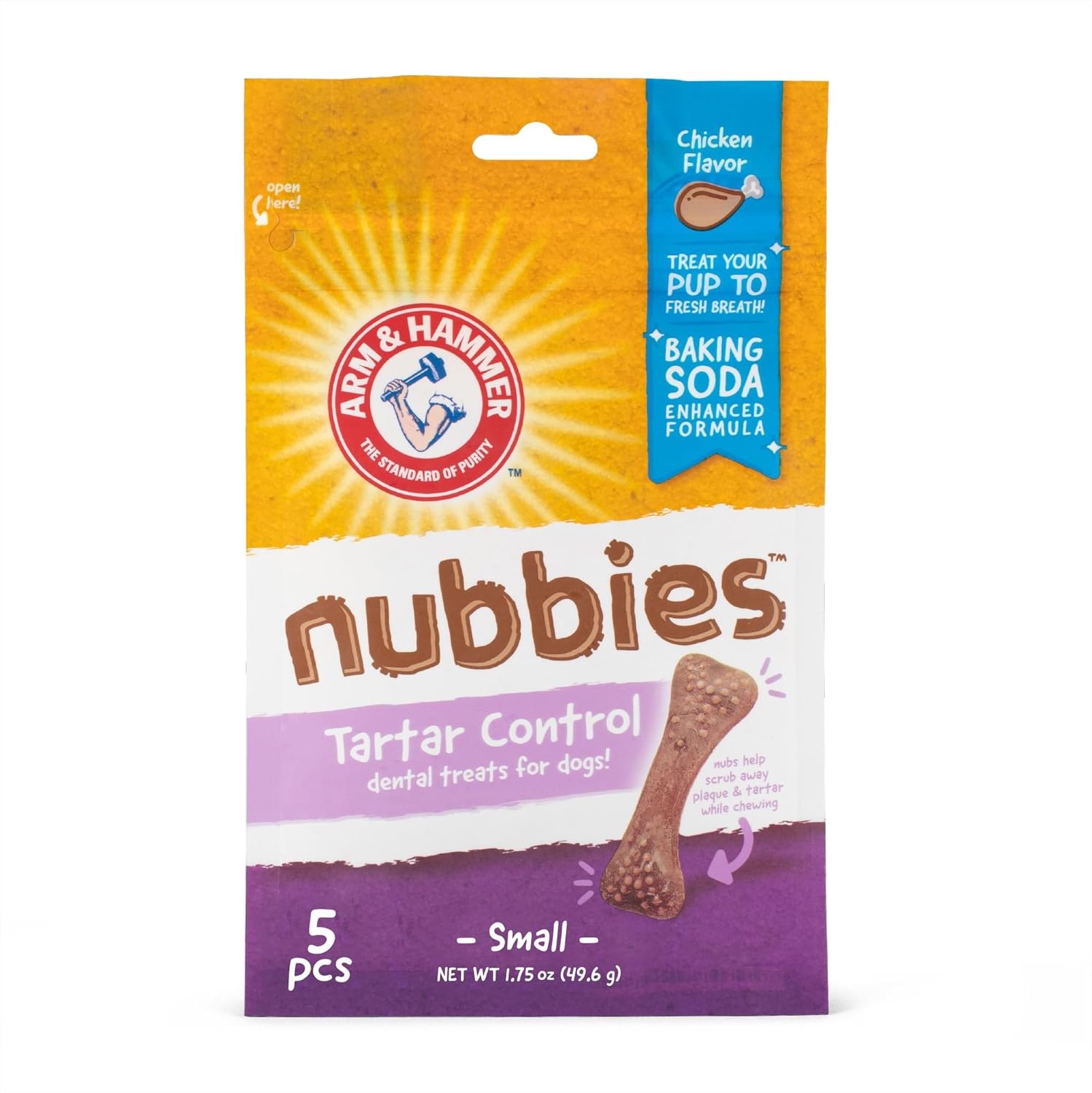 image:imageArm amp Hammer for Pets Nubbies Dental Treats Value Size Baking Soda amp Calcium Dog Dental Chews Helps Scrub Plaque amp Tartar While Chewing Chicken Flavor 139 Count 528 OzChicken