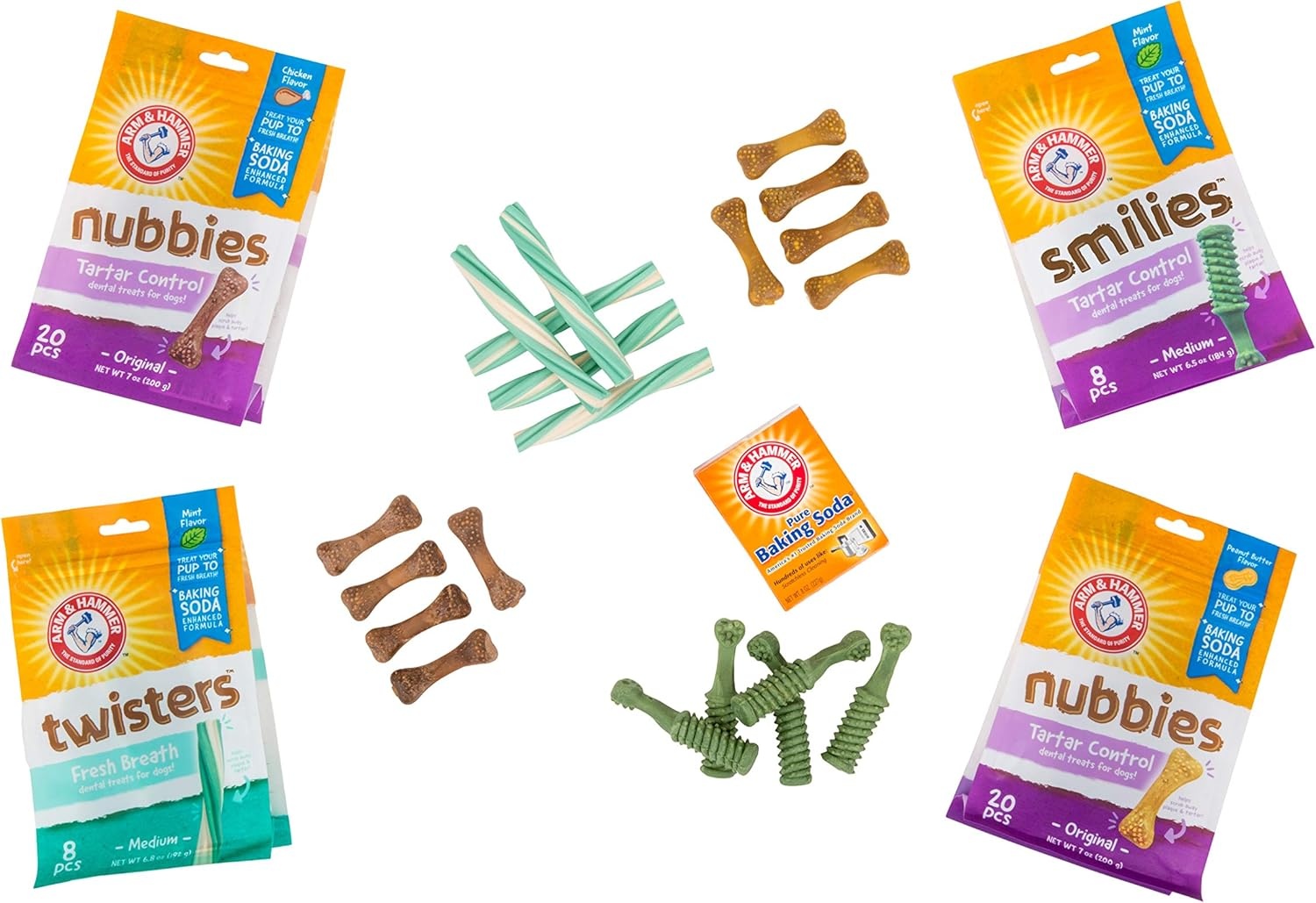 image:imageArm amp Hammer for Pets Nubbies Dental Treats Value Size Baking Soda amp Calcium Dog Dental Chews Helps Scrub Plaque amp Tartar While Chewing Chicken Flavor 139 Count 528 OzChicken