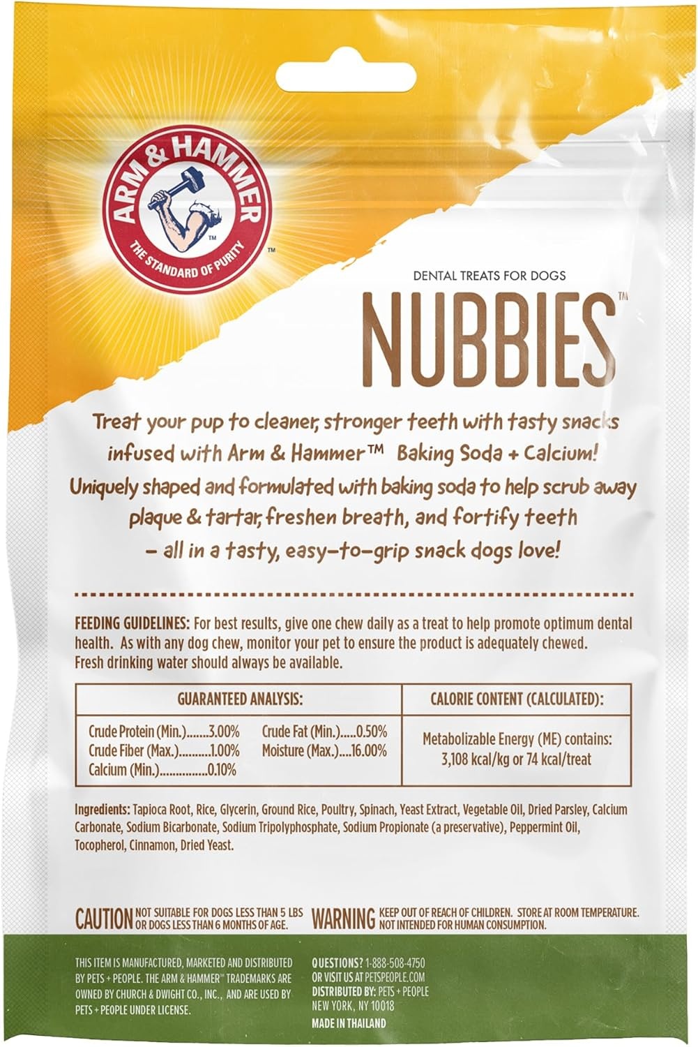 image:imageArm amp Hammer for Pets Nubbies Dental Treats Value Size Baking Soda amp Calcium Dog Dental Chews Helps Scrub Plaque amp Tartar While Chewing Chicken Flavor 139 Count 528 OzMint