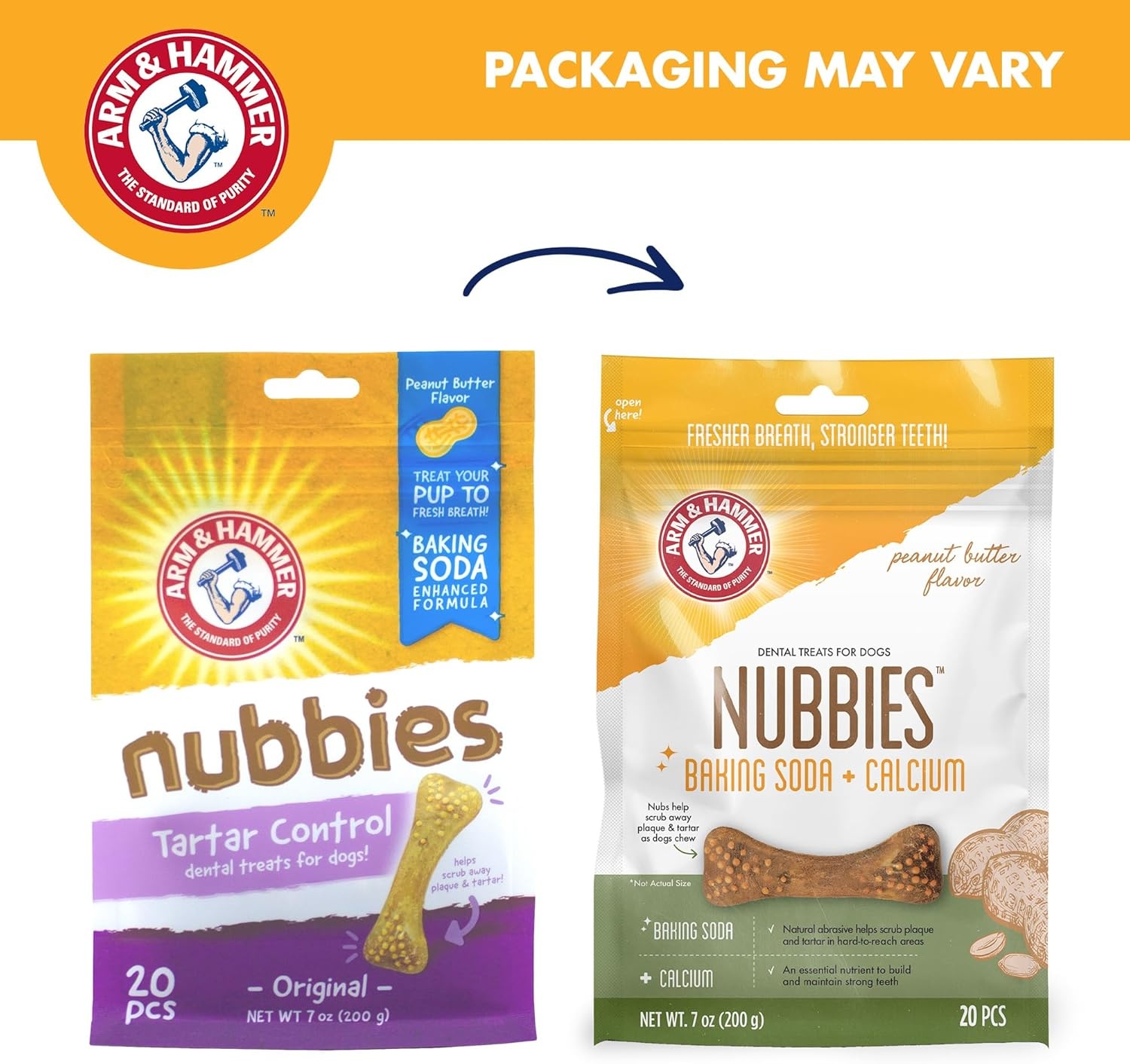 image:imageArm amp Hammer for Pets Nubbies Dental Treats Value Size Baking Soda amp Calcium Dog Dental Chews Helps Scrub Plaque amp Tartar While Chewing Chicken Flavor 139 Count 528 OzPeanut Butter