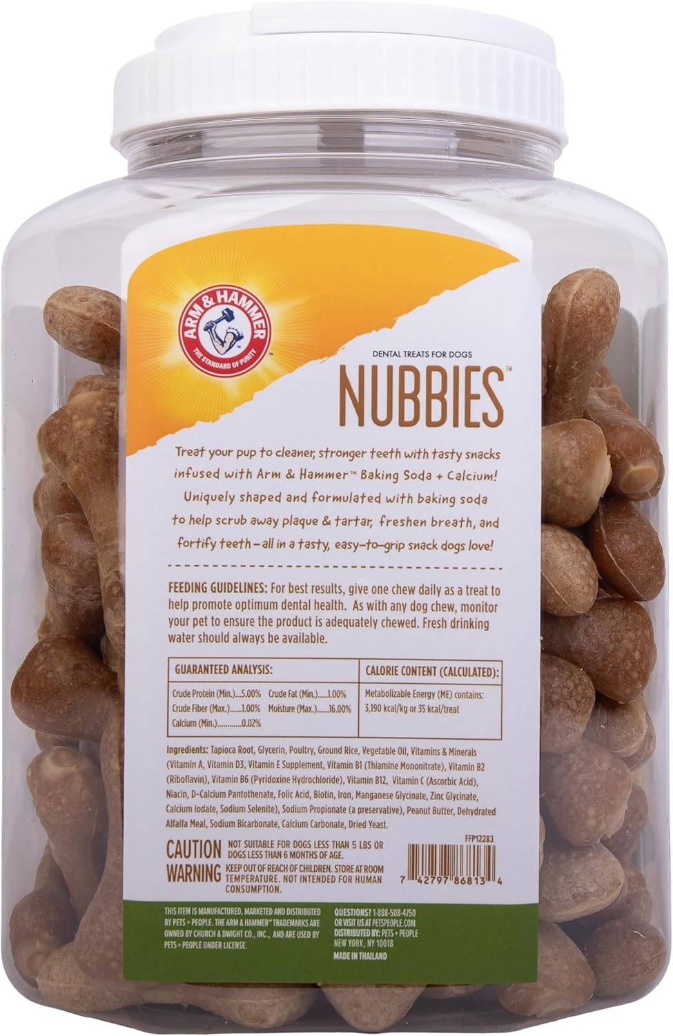 image:imageArm amp Hammer for Pets Nubbies Dental Treats Value Size Baking Soda amp Calcium Dog Dental Chews Helps Scrub Plaque amp Tartar While Chewing Chicken Flavor 139 Count 528 OzPeanut Butter