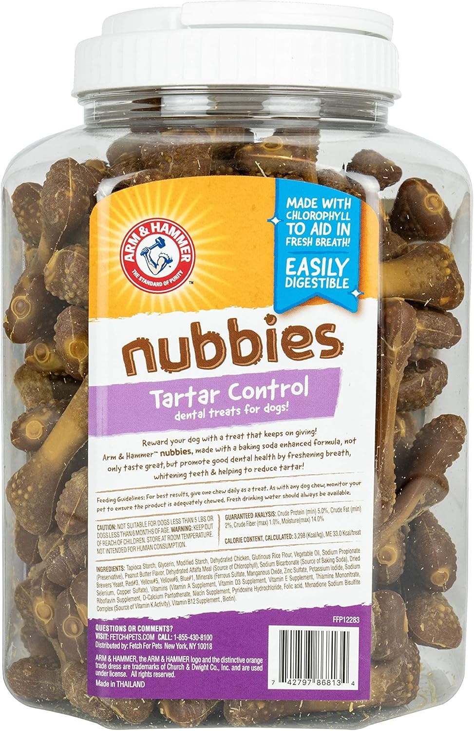 image:imageArm amp Hammer for Pets Nubbies Dental Treats Value Size Baking Soda amp Calcium Dog Dental Chews Helps Scrub Plaque amp Tartar While Chewing Chicken Flavor 139 Count 528 OzPeanut Butter
