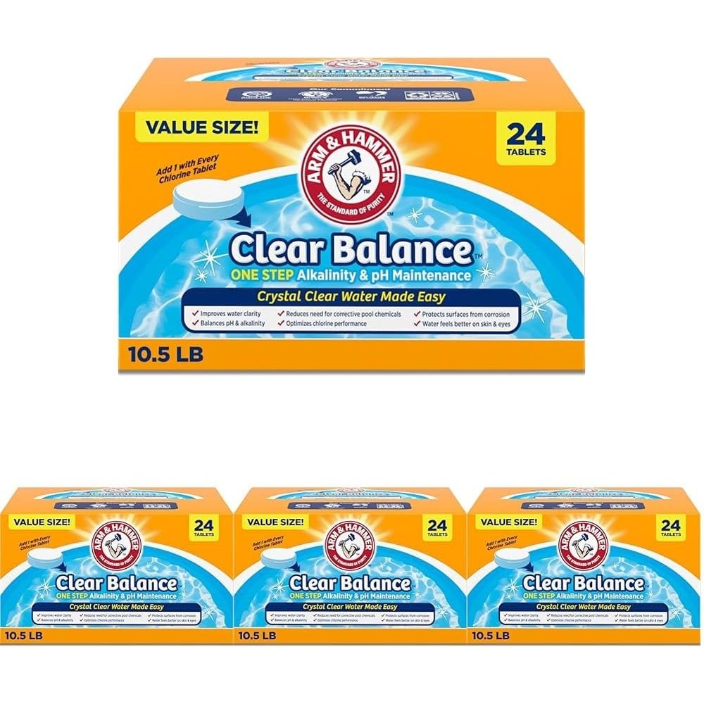 image:imageARM amp Hammer Clear Balance One Step Alkalinity amp pH Maintenance Tablets for Swimming Pools amp Spa LongLasting Water Balancer 24 Count24 Count Pack of 4