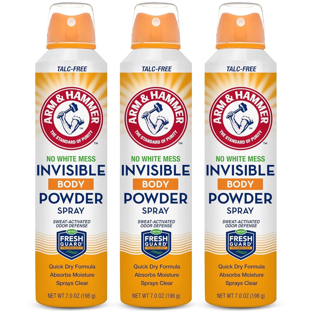 image:imageArm amp Hammer Invisible Body Powder Spray Clear TalcFree Body Odor amp Sweat Control for Men amp Women Spray Body Powder for Women and Men Arm and Hammer Body Spray Powder 7 Oz 1 Pack7 Ounce Pack of 3