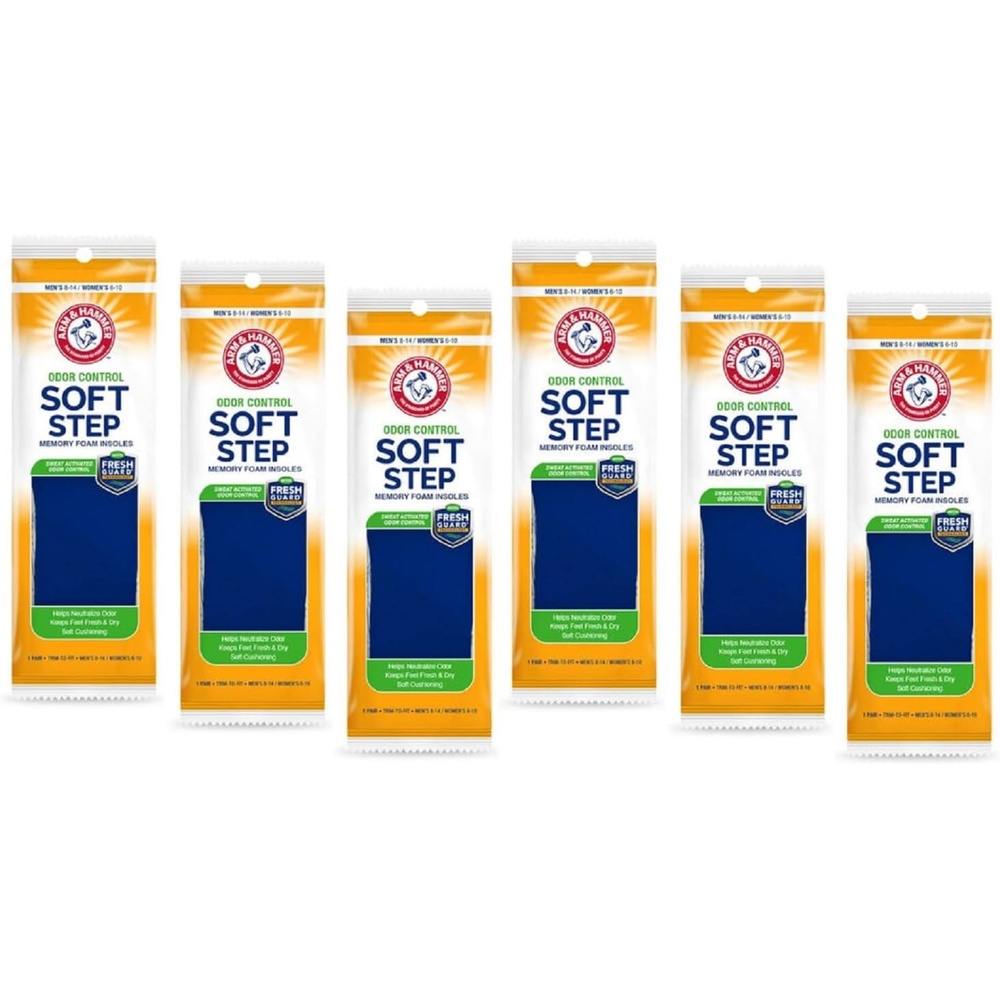 image:imageArm amp Hammer Odor Control Soft Step Insoles Memory Foam Insoles for Men Best Insoles for Standing All Day Foot Insoles Shoe Insoles pack of 66 pair
