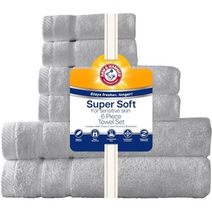 image:imageArm amp Hammer Super Soft Bath Towel Set 6 Piece Light Grey
