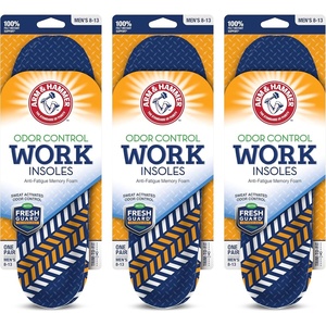 image:imageArm amp Hammer Work Insoles for Men and Women Boot Inserts for Work Boots Boot Insoles for Work Work Boot Insoles for Men and Women Pair of AntiFatigue Arch Support Memory Foam Insoles 3 Pack3