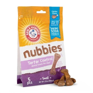 image:imageArm amp Hammer for Pets Nubbies Dental Treats Value Size  Baking Soda amp Calcium Dog Dental Chews Helps Scrub Plaque amp Tartar While Chewing Chicken Flavor 139 Count 528 OzChicken